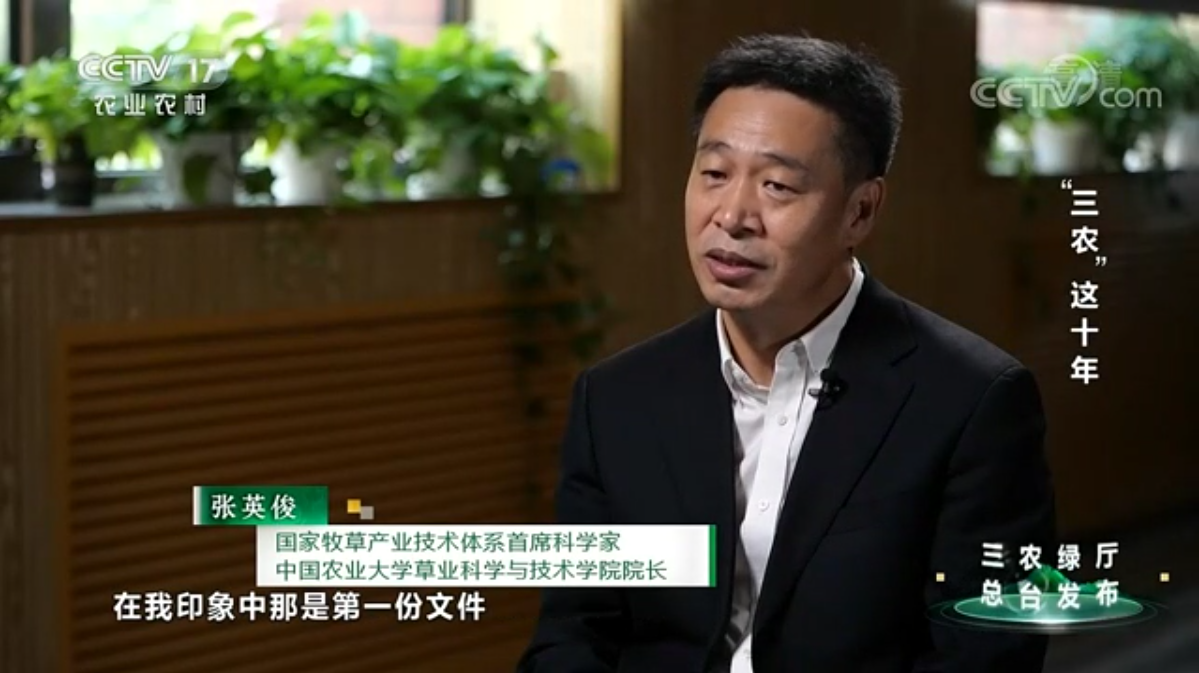 国家牧草产业技术体系首席科学家张英俊教授做客央视：牧草产业未来在我国大有可为/小草大业“三农”这十年