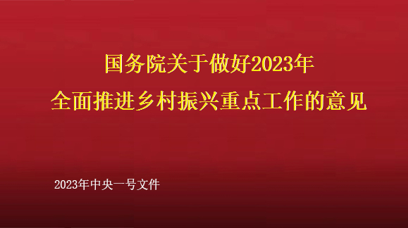 国务院关于做好2023年全面推进乡村振兴重点工作的意见